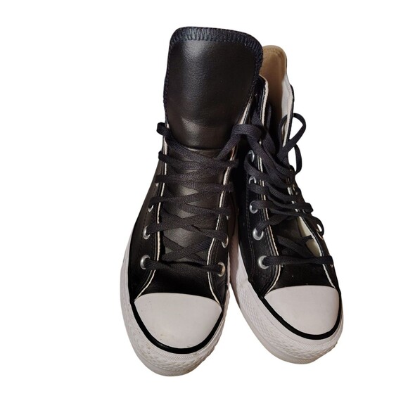 Converse Chuck Taylor Leather All Star Lift High Black Platform Women Size 8 44 - Picture 13 of 16